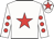 White, red star, white sleeves, red spots, white cap, red star