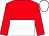 Red and white halved horizontally, red sleeves, white cap