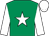 Emerald green, white star & sleeves, white cap