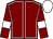 Maroon, white seams, maroon, white armlet sleeves, white cap