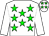 White, green stars, white sleeves, white, green stars cap