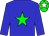 Blue, green star, blue sleeves, green, white star cap