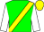 Green, yellow sash, white sleeves, yellow cap