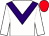 White, purple chevron, white sleeves, red cap