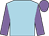 Light blue, mauve sleeves and cap