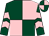 Dark green and pink (quartered), chevrons on sleeves