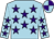 light blue, purple stars, quartered cap