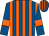 Royal blue and orange stripes, royal blue sleeves, orange armlets