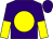 Purple, yellow disc, halved sleeves