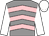 Grey, pink chevrons, white sleeves and cap