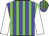 blue and green stripes, white sleeves,