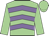 Light green, mauve chevrons, light green sleeves and cap