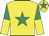Yellow, emerald green star, emerald green and yellow halved sleeves, yellow cap, emerald green star