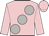 Pink, large light grey spots