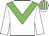 White body, big-green chevron, white arms, white cap, big-green striped
