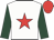 White, red star, dark green sleeves, red cap
