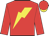 Red, yellow lightning bolt, red sleeves, yellow lightning bolt, red cap, yellow peak