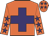 Orange, purple cross, orange sleeves, purple stars, orange cap, purple stars