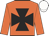 Orange, black maltese cross, white cap