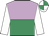 lilac and emerald green halved horizontally, white sleeves, white and emerald green quartered cap