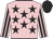 Pink, black stars, striped sleeves, black cap