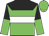 green, black yoke, white hoop, black and green halved sleeves