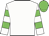 white, green hoops on sleeves, green cap