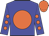 Blue body, orange disc, blue arms, orange spots, orange cap