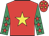 Red, yellow star, emerald green sleeves, red stars, red cap, yellow stars