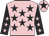 Pink, black stars, black sleeves, pink stars, pink cap, black star