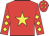 Red, yellow star, diamonds on sleeves and cap