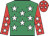 Emerald green, white stars, red sleeves, white stars, red cap, white stars