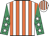 White & orange stripes, emerald green sleeves, white stars, white & orange striped cap