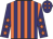 Purple & orange stripes, orange stars on sleeves, orange diamonds on cap