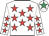 White, red stars, white cap, emerald green star