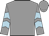 Grey, light blue chevrons on sleeves