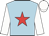 Light blue, red star, white sleeves, light blue cap, red star