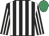 Black and white stripes, emerald green cap
