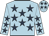Light blue, dark blue stars