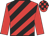 Red and black diagonal stripes, red sleeves, checked cap