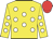 Yellow, white spots, red cap