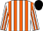 White body, orange striped, white arms, orange striped, black cap