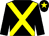 Black, yellow cross sashes, black arms, black cap, yellow star