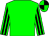 Green, black striped sleeves, green cap, black quarters