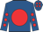 Royal blue, red disc, red spots on sleeves, royal blue cap, red spots