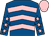 Royal blue, pink chevrons, royal blue sleeves, pink stars and cap