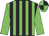 Green and black stripes, green sleeves, quartered cap
