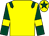Yellow, dark green epaulets, dark green sleeves, yellow armlets, yellow cap, dark green star
