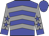 Blue, grey chevrons, grey sleeves, blue stars and cuffs, blue cap