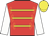 Red, gold braid, white sleeves, yellow cap